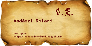 Vadászi Roland névjegykártya
